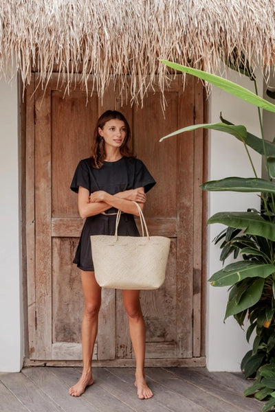 Avery Woven Rattan Tote