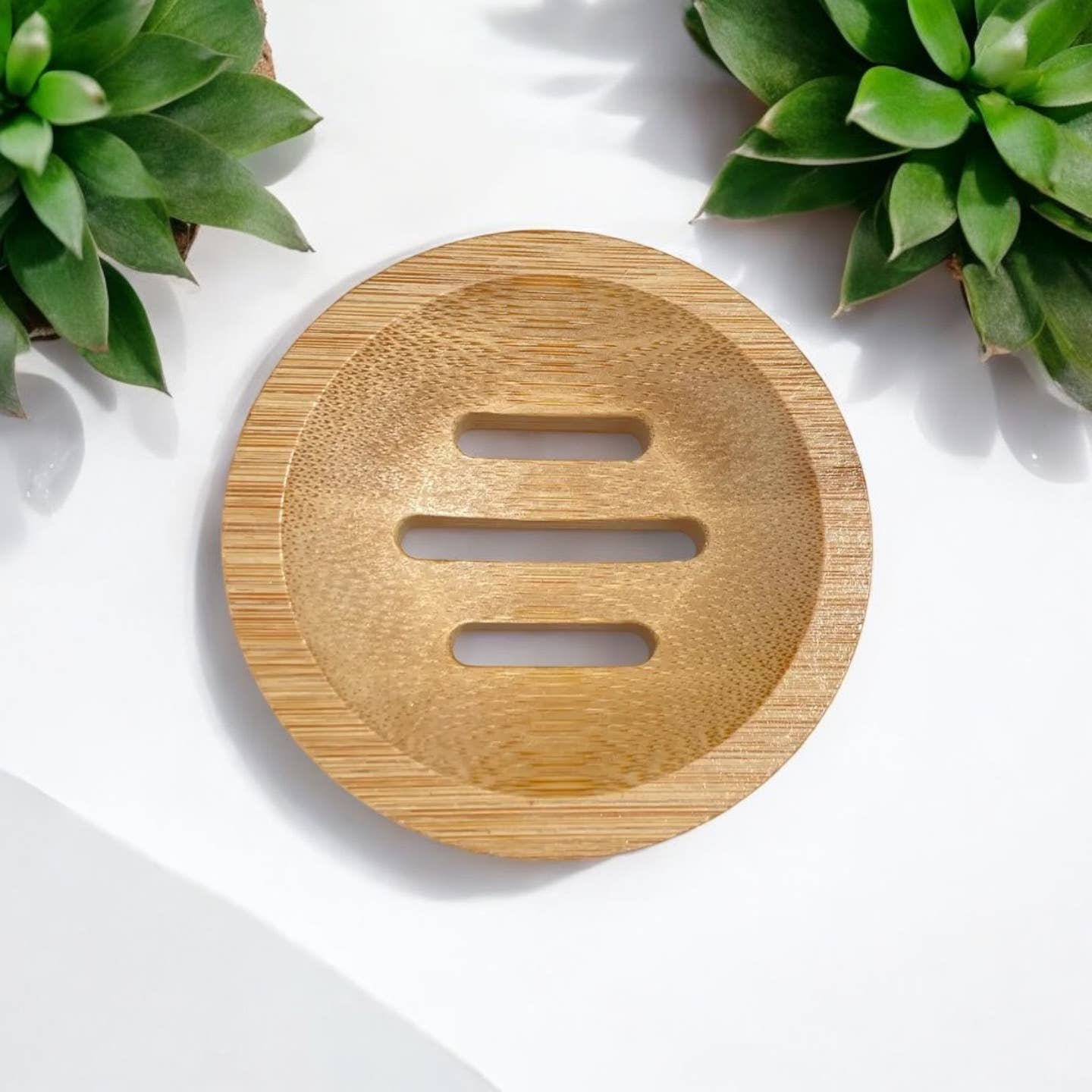 Round Bamboo Soap Dish