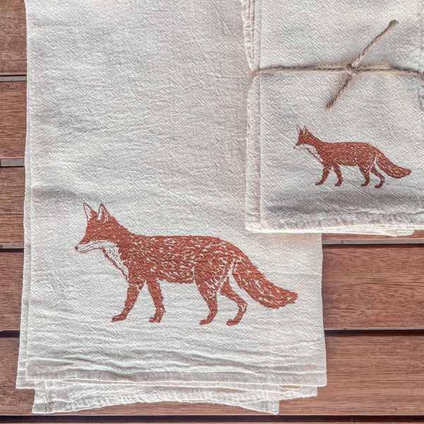 Fox Cloth Napkins - set of 4