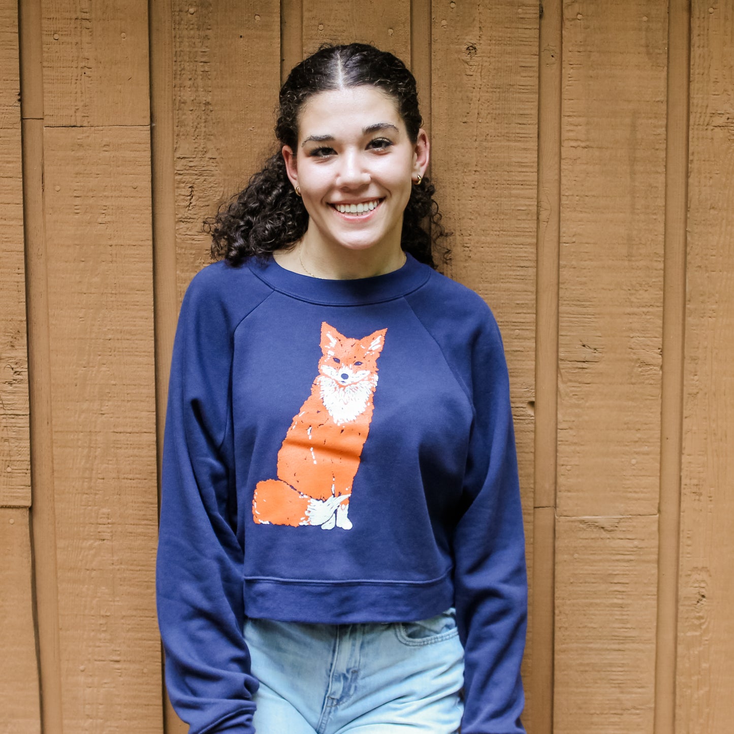 Red Fox Crop Sweatshirt