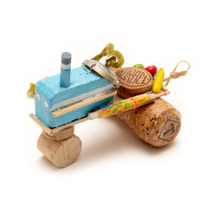 Tractor Upcycled Cork Ornament