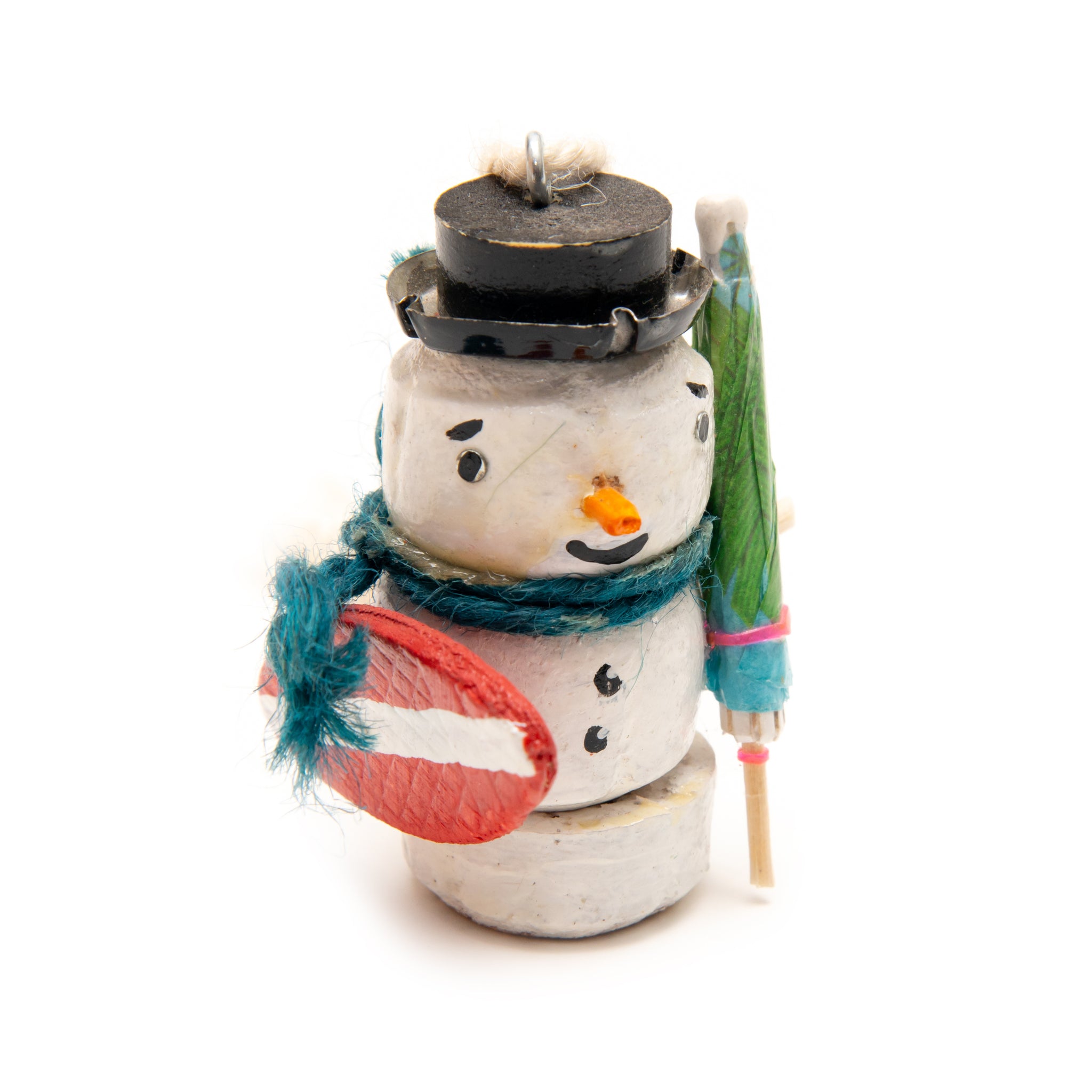 Snowman Upcycled Cork Ornament