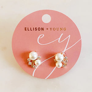 Pearl & Gem Cluster Earrings