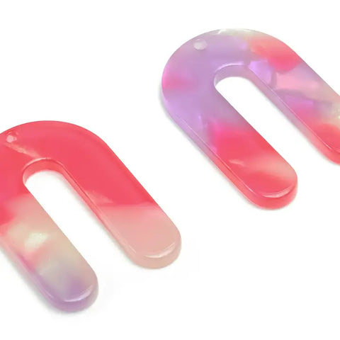 Tie Dye Arch Earrings - Pink