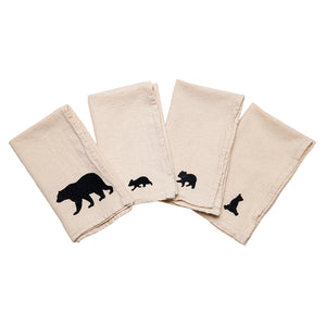 Black Bears Cloth Napkins - set of 4