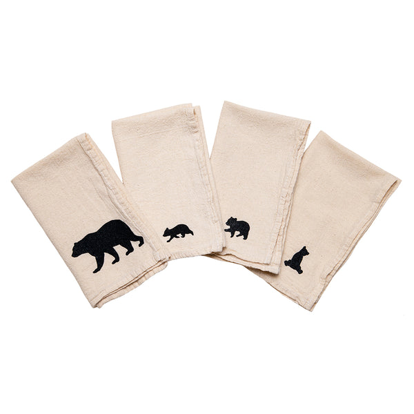 Black Bears Cloth Napkins - set of 4