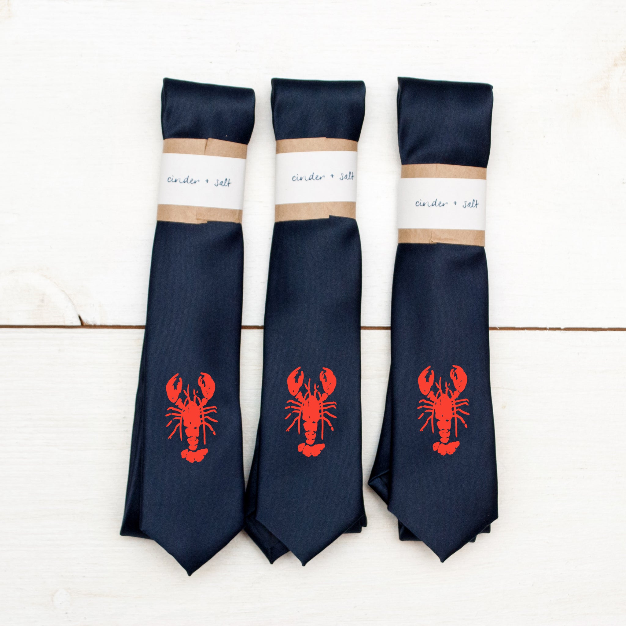 Lobster Skinny Tie - Navy