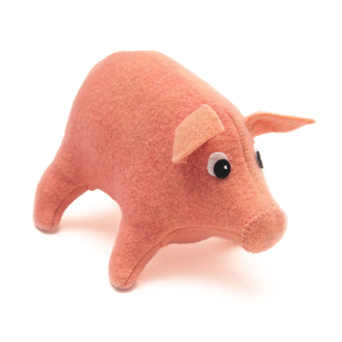 Recycled Wool Pig Plushie