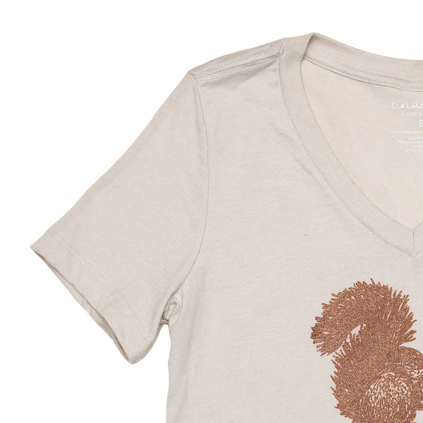 Red Squirrel Ladies V-Neck Tee