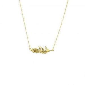 Gold Feather Necklace