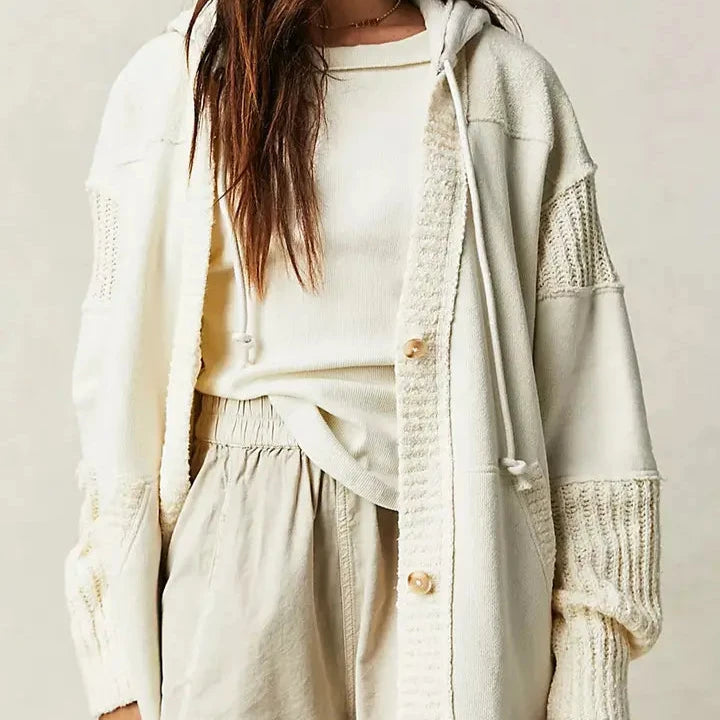 Patchwork Hoodie Coat