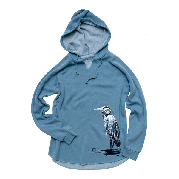 Great Blue Heron Beach Hoodie