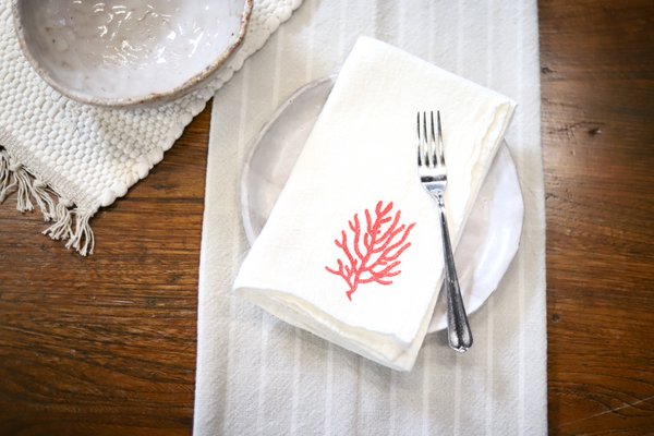 Coral Cloth Napkin - set of 4